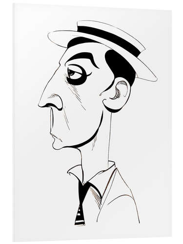 Hartschaumbild Karikatur von Buster Keaton