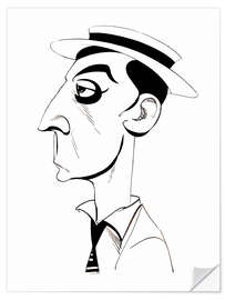 Selvklæbende plakat Caricature of Buster Keaton