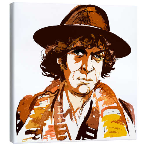 Canvas print Caricature of Tom Baker as "Doctor Who"