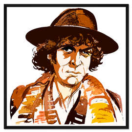 Gerahmter Kunstdruck Karikatur von Tom Baker als "Doctor Who"