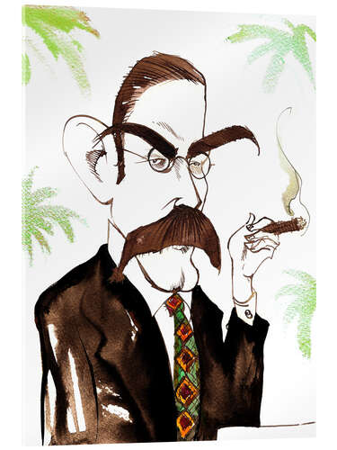 Acrylglas print Caricature of Rudyard Kipling
