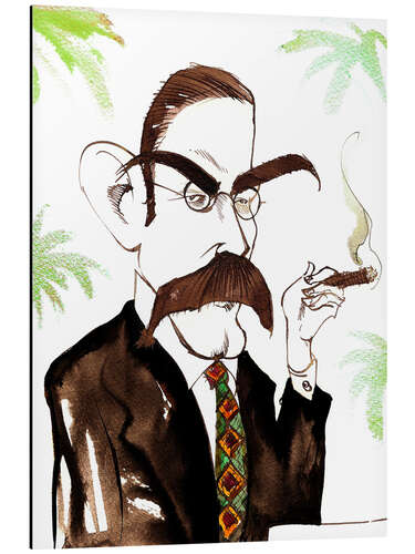 Stampa su alluminio Caricature of Rudyard Kipling