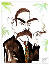 Vinilo para la pared Caricature of Rudyard Kipling