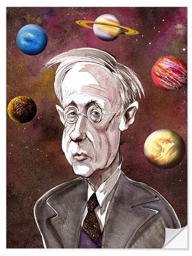 Wandsticker Karikatur von Gustav Holst, Komponist