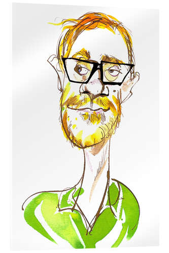 Quadro em acrílico Caricature of Stephen Merchant, Comedian, Writer