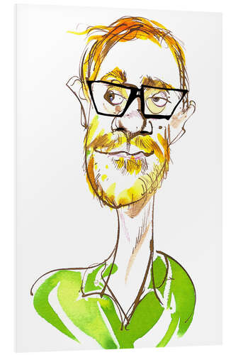 PVC print Caricature of Stephen Merchant, Comedian, Writer