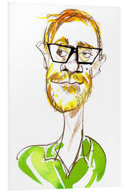 PVC-tavla Caricature of Stephen Merchant, Comedian, Writer