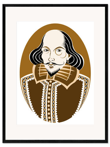 Impression artistique encadrée Caricature of William Shakespeare