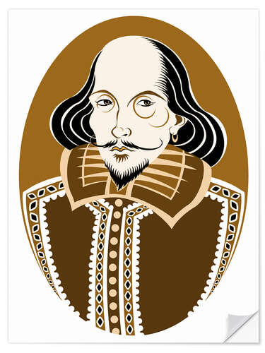 Wandsticker Karikatur von William Shakespeare