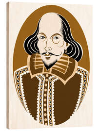 Trätavla Caricature of William Shakespeare