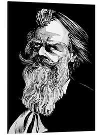 Alubild Karikatur von Johannes Brahms, Komponist