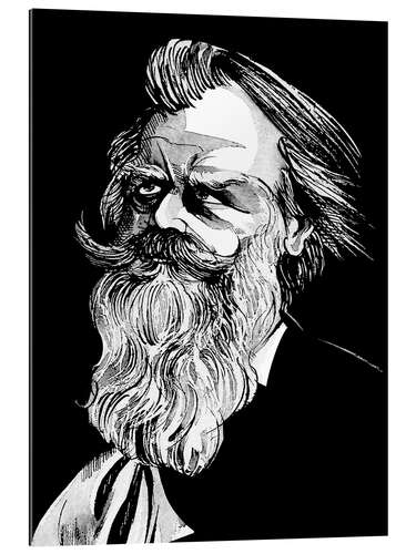 Galleritryk Caricature of Johannes Brahms, composer