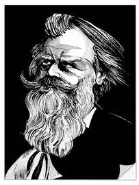 Naklejka na ścianę Caricature of Johannes Brahms, composer