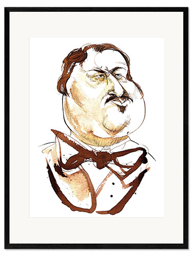 Framed art print Caricature of Honoré de Balzac, Writer