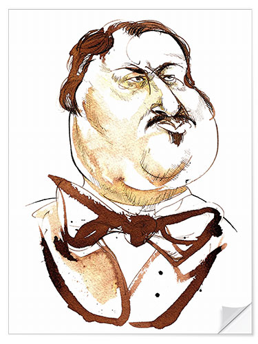 Naklejka na ścianę Caricature of Honoré de Balzac, Writer