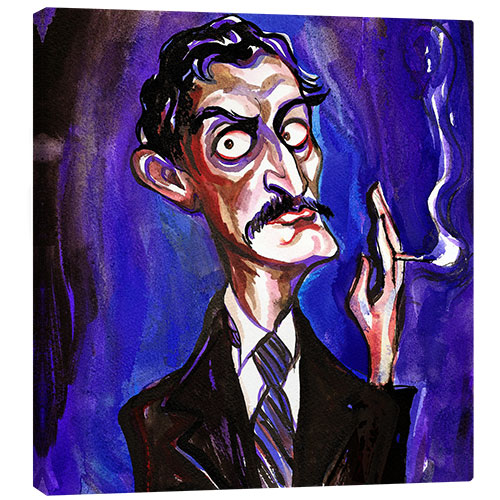 Canvas print Caricature of Edvard Munch, painter