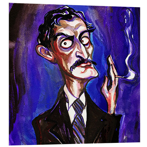 Print på skumplade Karikatur af Edward Munch, maler