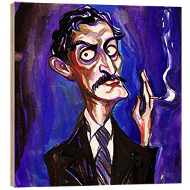 Print på træ Karikatur af Edward Munch, maler