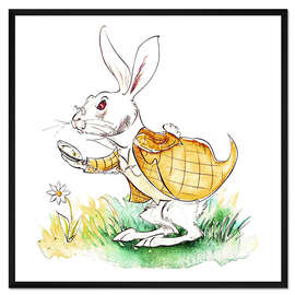 Gerahmter Kunstdruck Das weiße Kaninchen - Alice im Wunderland, Lewis Carroll