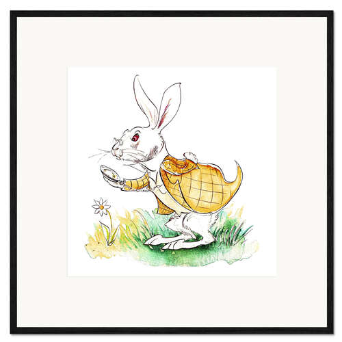 Innrammet kunsttrykk The White Rabbit - Alice's Adventures in Wonderland, Lewis Carroll