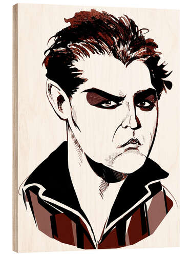 Wood print Caricature of Johan Jonatan "Jussi" Björling, Tenor