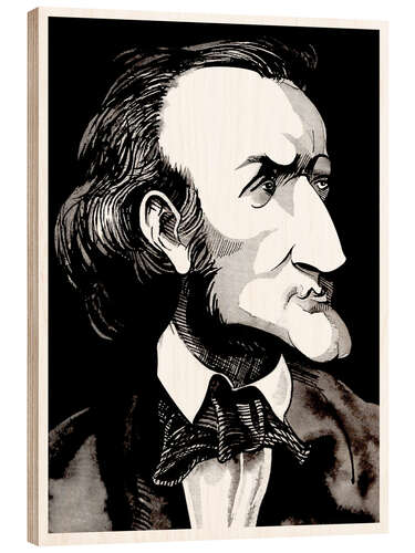 Wood print Caricature of Richard Wagner, composer