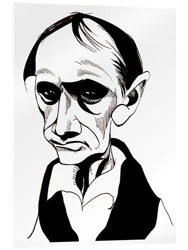 Acrylglasbild Karikatur von Charles Baudelaire, Schriftsteller