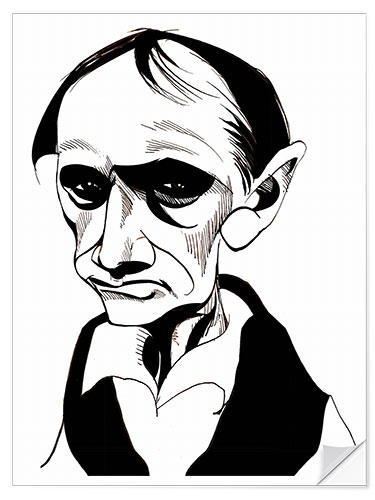 Vinilo para la pared Caricature of Charles Baudelaire, Writer