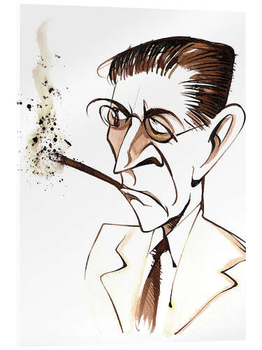 Akrylglastavla caricature of Alexander Zemlinsky, Composer and Conductor