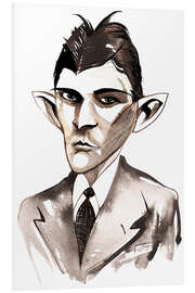 Foam board print Caricature of Franz Kafka, Writer