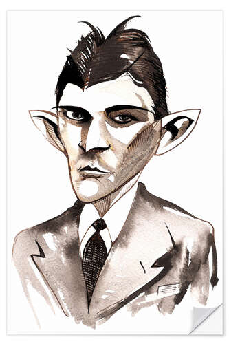 Wall sticker Caricature of Franz Kafka, Writer