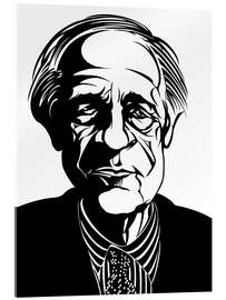 Akryylilasitaulu Caricature of Pierre Boulez, conductor and composer