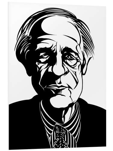 Foam board print Caricature of Pierre Boulez, conductor and composer