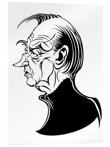 Akrylglastavla Caricature of Nikolaus Harnoncourt, Conductor