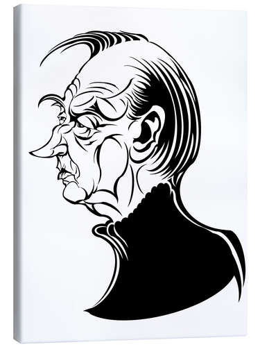 Canvas-taulu Caricature of Nikolaus Harnoncourt, Conductor