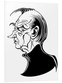 Foam board print Caricature of Nikolaus Harnoncourt, Conductor