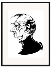 Impresión de arte enmarcada Caricature of Nikolaus Harnoncourt, Conductor