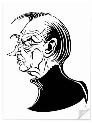 Naklejka na ścianę Caricature of Nikolaus Harnoncourt, Conductor