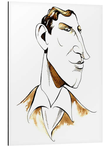 Tableau en aluminium Caricature of Siegfried Sassoon, Poet and Storyteller