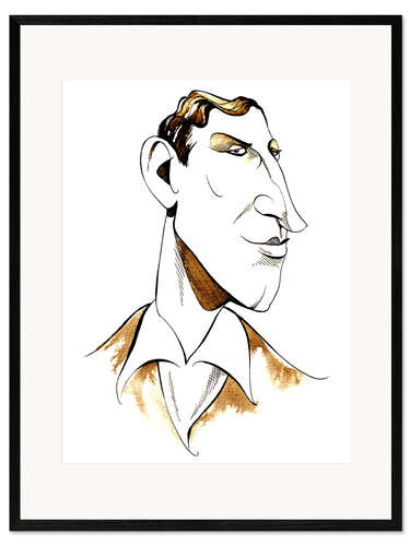 Gerahmter Kunstdruck Karikatur von Siegfried Sassoon, Dichter und Erzähler