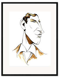 Gerahmter Kunstdruck Karikatur von Siegfried Sassoon, Dichter und Erzähler