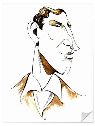 Naklejka na ścianę Caricature of Siegfried Sassoon, Poet and Storyteller