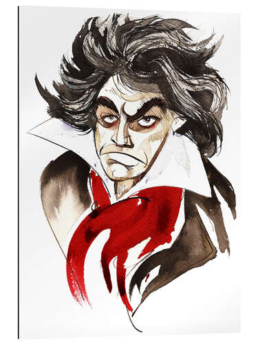 Galleritryck Caricature of Ludwig van Beethoven, composer