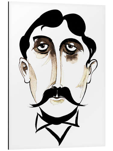 Tableau en aluminium Caricature of Marcel Proust, writer