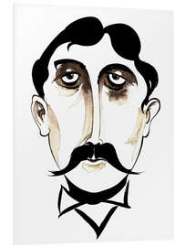 Foam board print Caricature of Marcel Proust, writer