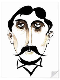 Wandsticker Karikatur von Marcel Proust, Schriftsteller