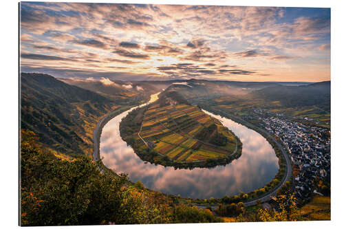 Gallery Print Moselschleife bei Bremm im Herbst und Sonnenaufgang