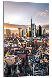 Gallery print Skyline of Frankfurt am Main in the sunset