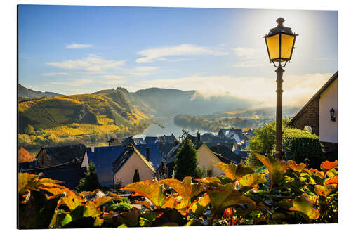 Stampa su alluminio Lantern in Bremm and the Moselle