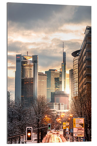 Gallery Print Frankfurt am Main im Winter, Sonnenaufgang